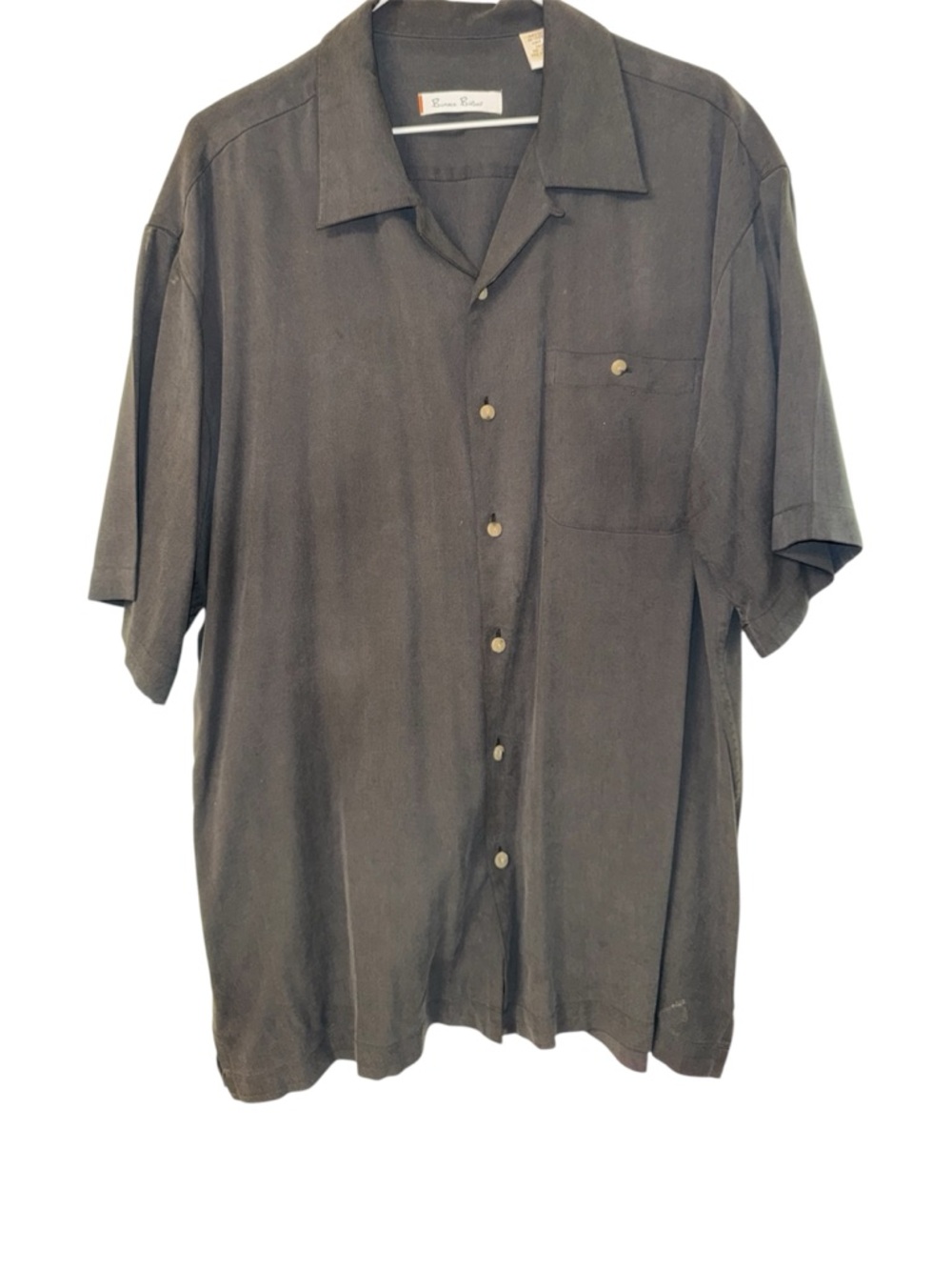 Pierre Cardin Dark Brown Short Sleeve Button-Up Shirt